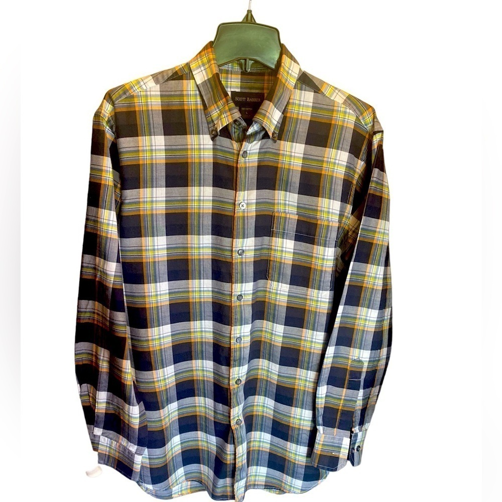 Mans size L Scott Barber button down long sleeve shirt